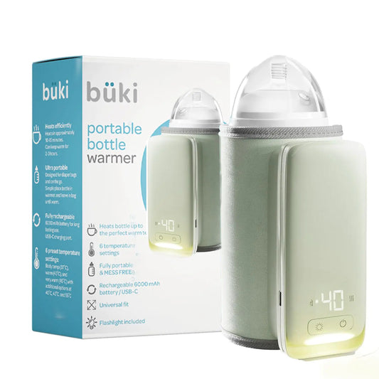 KinderSense Portable Bottle Warmer for Breastmilk or Baby Formula by Kindersense - Leak-Proof Travel Warmer for Baby Bottles with Battery-Powered Temperature Display and Flashlight