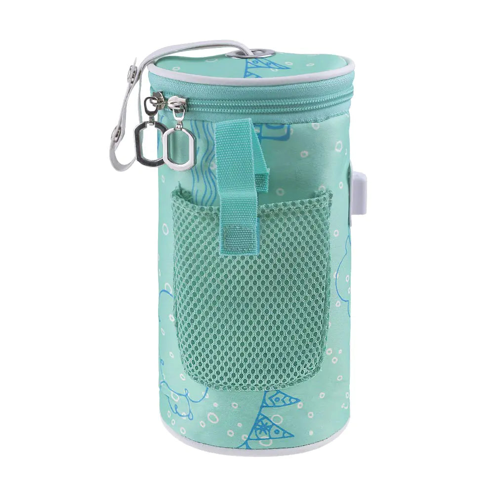 Topwon Baby Milk Bottle Warmer Bag Portable USB Breast Milk Keep Warm Bag Insulated Baby Bottle Tote Bag for Outside Walk Shopping Travelling
