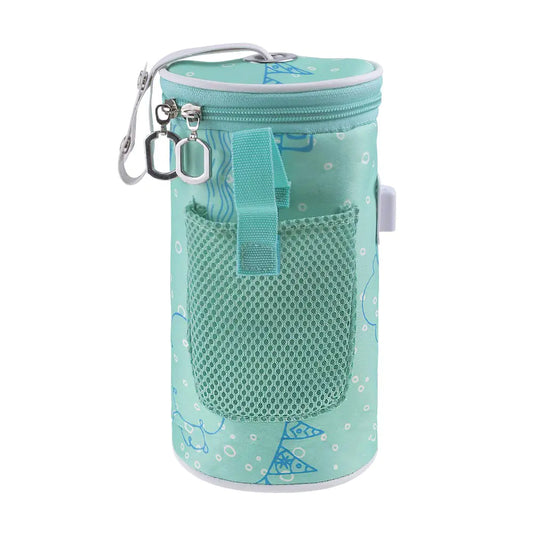 Topwon Baby Milk Bottle Warmer Bag Portable USB Breast Milk Keep Warm Bag Insulated Baby Bottle Tote Bag for Outside Walk Shopping Travelling